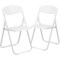 Emma and Oliver 2 Pack Commercial Event Plastic Folding Chair with Ganging Brackets